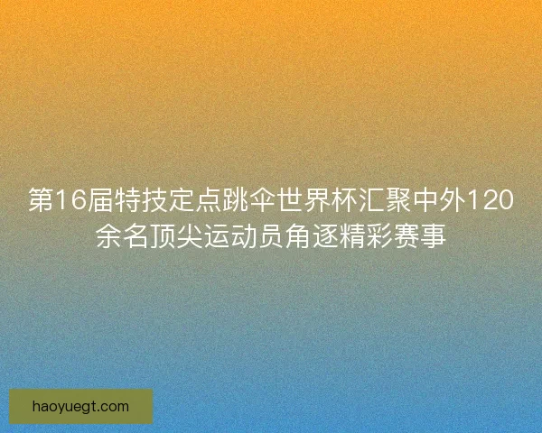 第16届特技定点跳伞世界杯汇聚中外120余名顶尖运动员角逐精彩赛事